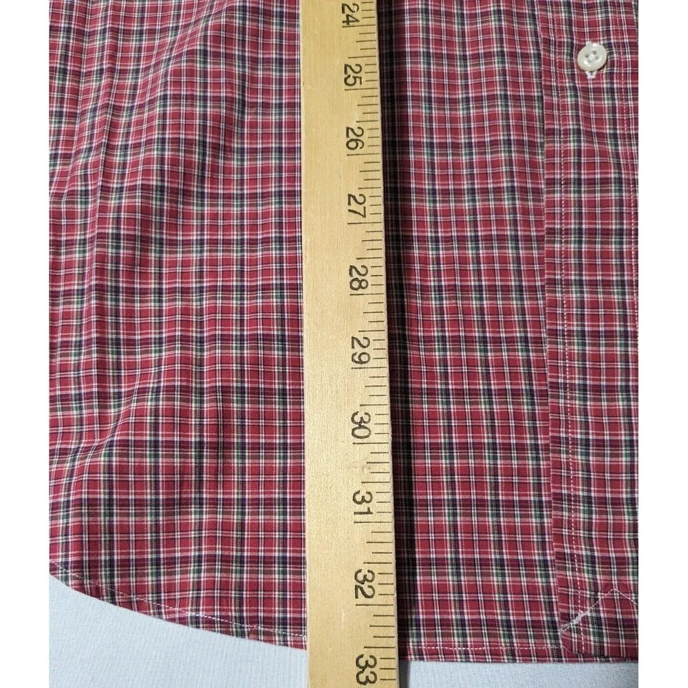 VTG POLO RALPH LAUREN CLASSIC FIT Men XL (17‎ 1/2) Red Plaid Cotton Shirt EUC
